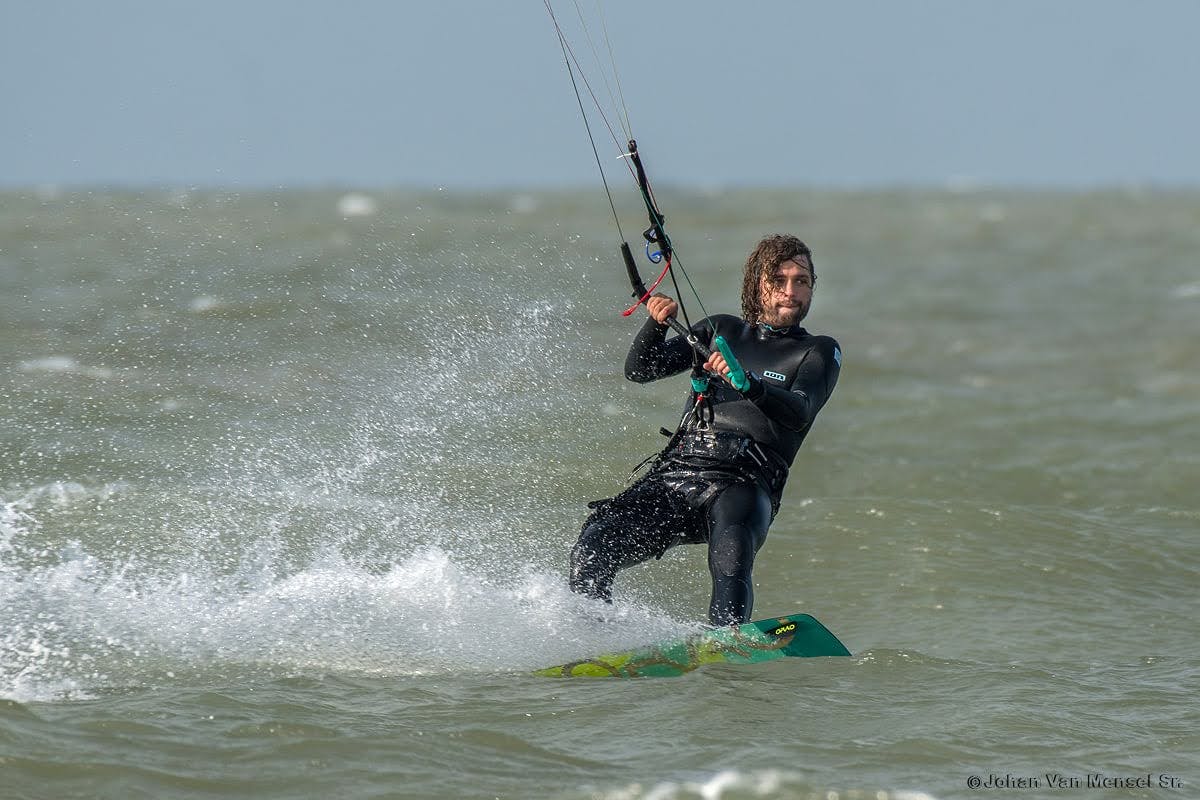 Me, kitesurfing in Zeebrugge